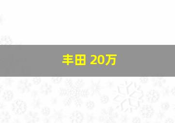 丰田 20万